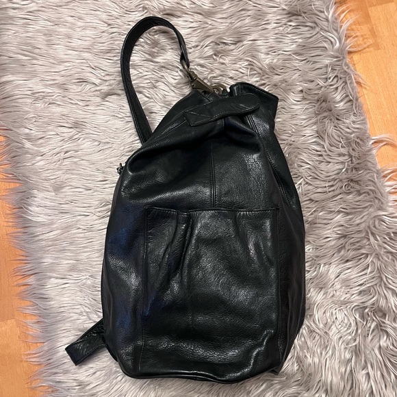 DKNY Black Leather Sling Backpack main image 7